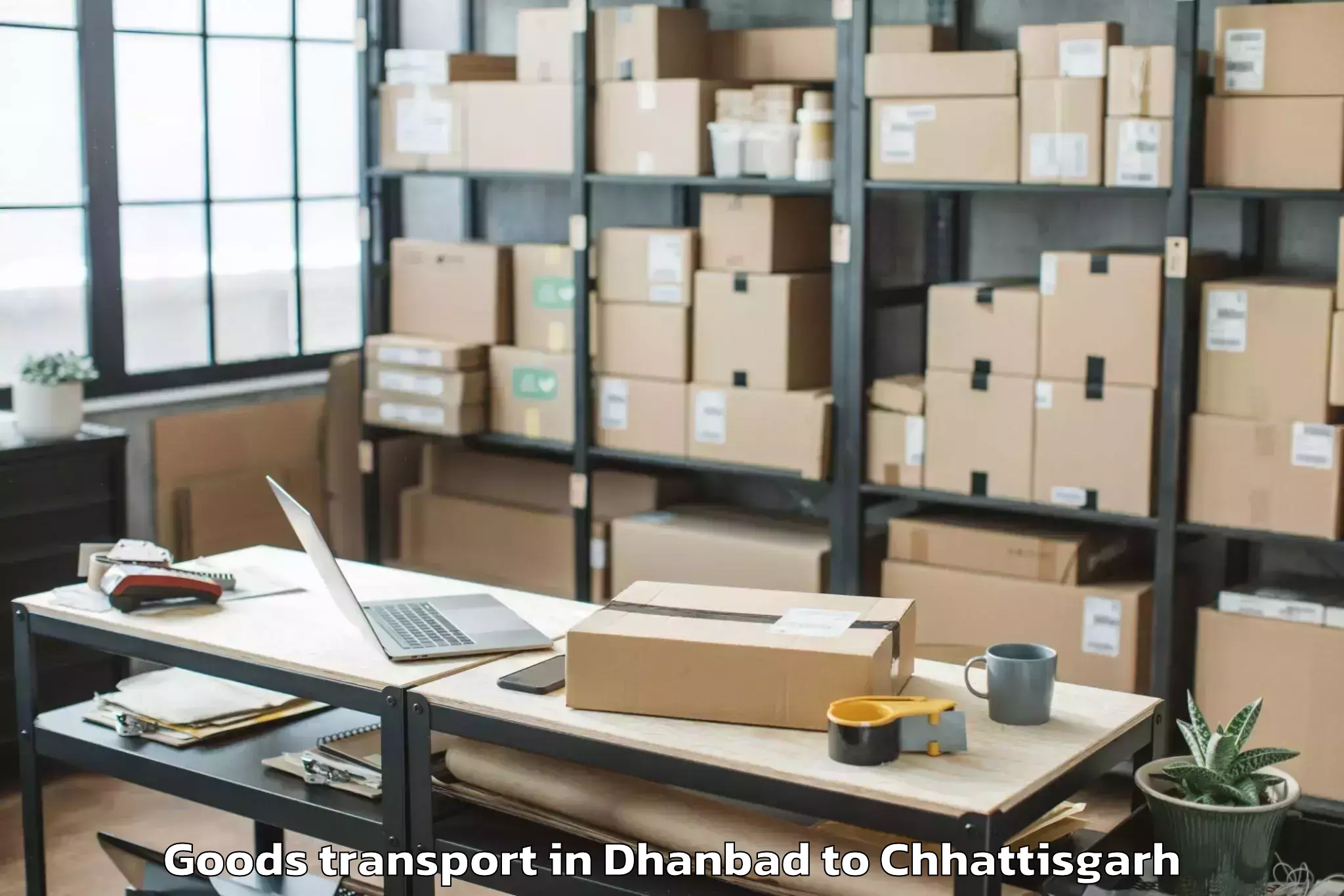 Book Dhanbad to Kirandul Goods Transport Online